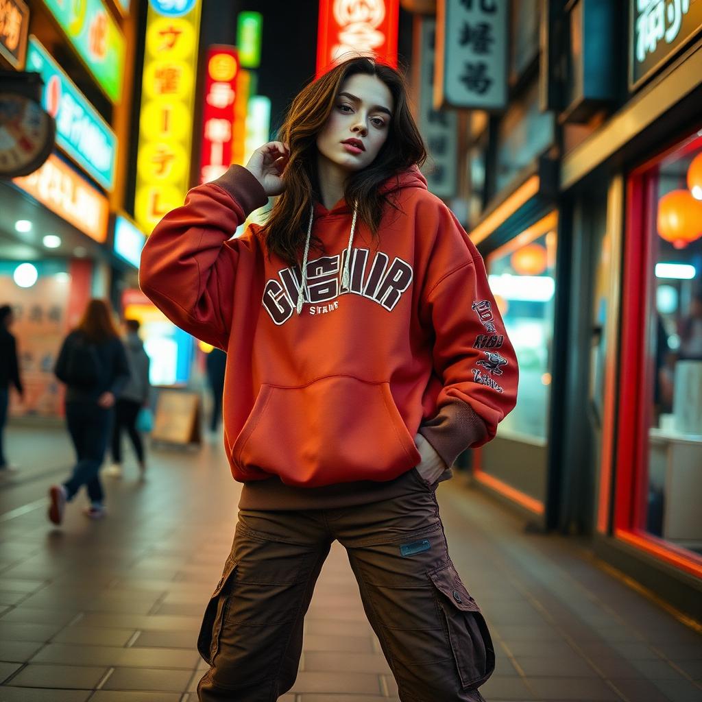 Seoul streetwear · night neon